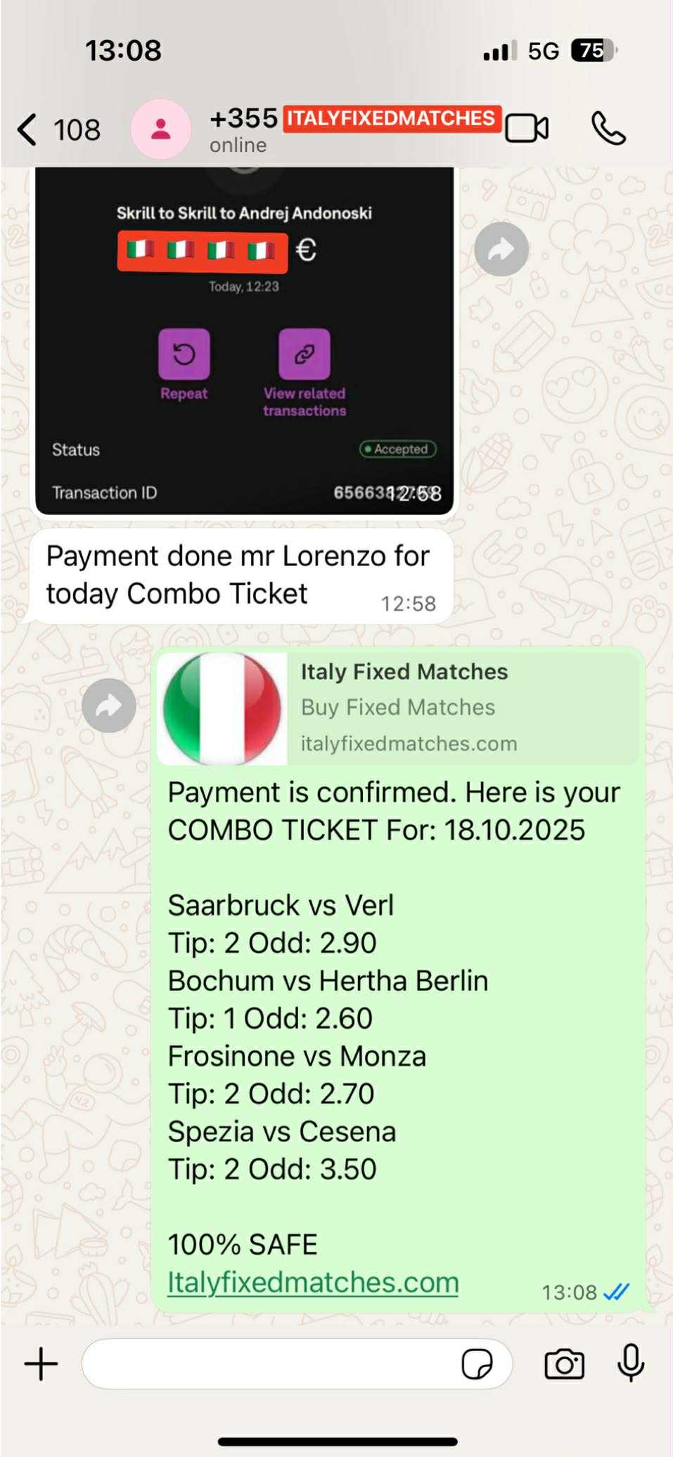 Get Correct Fixed Matches