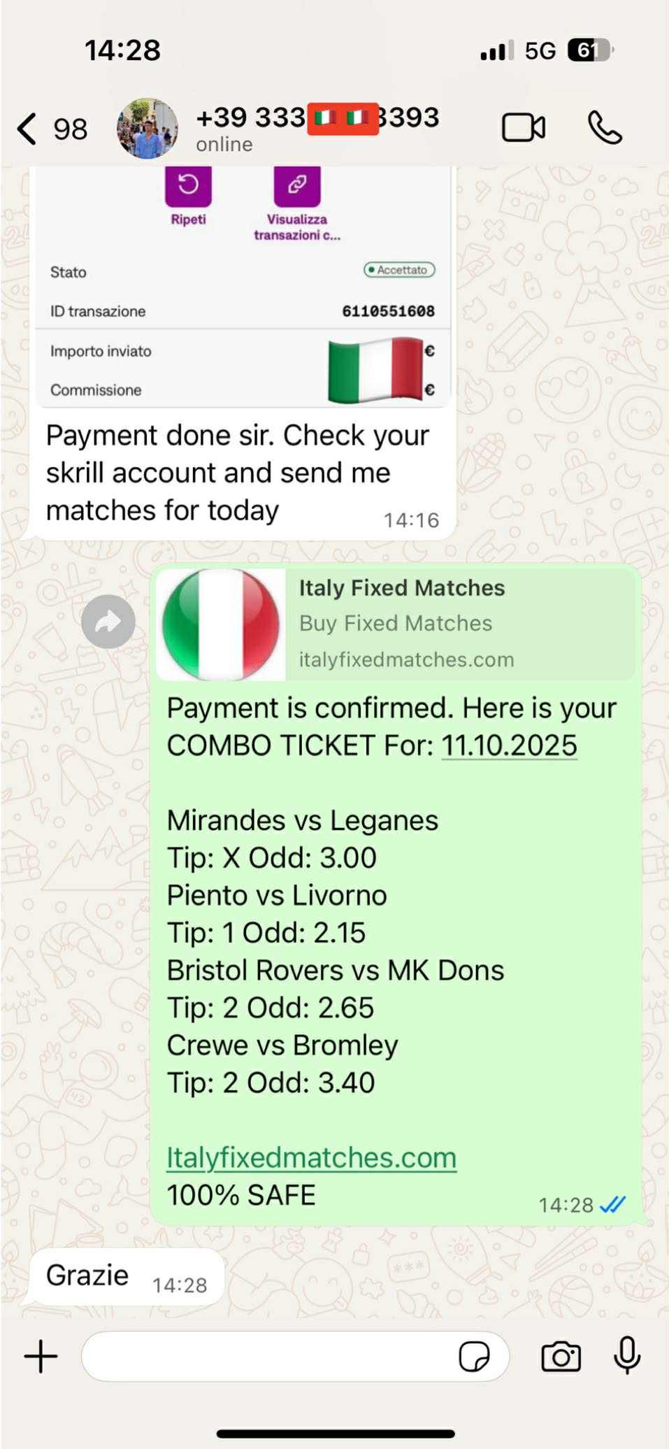 Reliable Fixed Matches